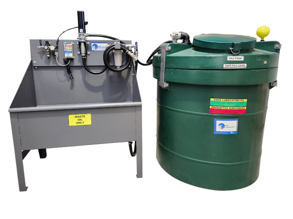 Waste Oil System with 1000L Plastic Tank, Basin and Pump Kit
