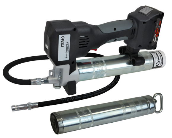 LUBE SHUTTLE HD Battery Operated 18V Lithium-ion Grease Gun, with additional 400g Cartridge barrel.
