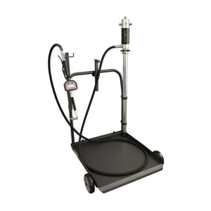 LUBE PRO 5:1 Trolley Kit – Suits Heavy Oils. A popular mobile dispensing kit designed for 200-210L drums of medium to heavy viscosity oil. Includes a digital meter gun for measuring the dispensed quantity.